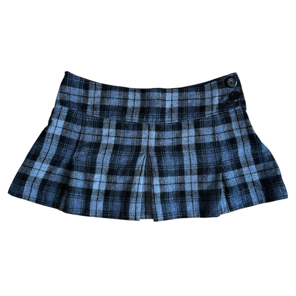 Preppy Y2K American Eagle Outfitters plaid micro mini wool blend skirt